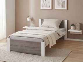 Ágy IKAROS 80 x 200 cm, fehér/szarvasgomba tölgy Matrac: Coco Maxi matrac 20 cm, Ágyrács: Ágyrács nélkül
