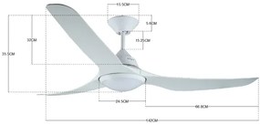 Lucci air 213096 - LED Mennyezeti ventilátor MARINER LED/15W/230V fehér + távirányító