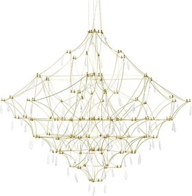 KING HOME MSE1501100127 CONSTELATION Glamour Függesztett Lámpa Átlátszó, Arany LED IP20