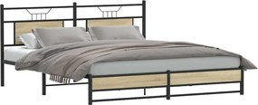 vidaXL sonoma tölgy színű szerelt fa ágykeret matrac nélkül 160x200 cm