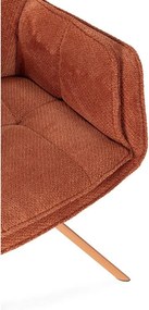 Terrakotta színű kárpitozott étkezőfotel szett 2 db-os Keiko – Marckeric