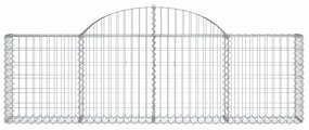 vidaXL 15 db íves horganyzott vas gabion kosár 200x30x60/80 cm