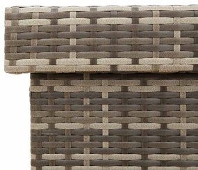 szürke polyrattan kerti tárolóláda kerekekkel 110x55x73 cm