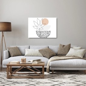 Üveg kép - Vonal művészet virágok N⁰3 (70x50 cm)