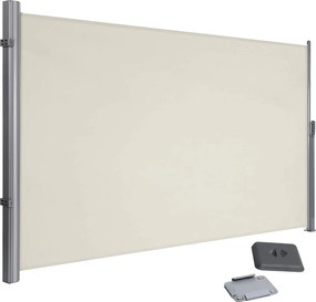 SONGMICS oldalsó rolós árnyékoló, kihúzható napellenző 200x350cm bézs