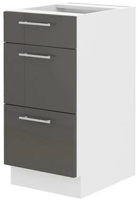 Alsó konyhaszekrény Lavera 40 D 3S BB QUADRO (fehér + fényes szürke). 1032410