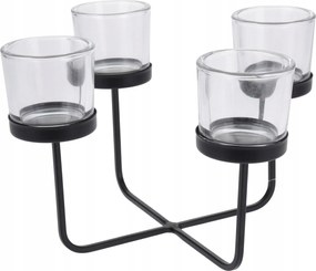 4 ágú gyertyatartó 25x19.5x15.9cm üveg/fém Cseh