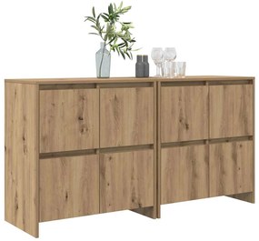 Oldalszekrények 2 pcs kézműves tölgy 70 x 41 x 75 cm Faanyag