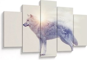 Kép - Vad tájakat tükröző sarkvidéki farkas (150x105 cm)