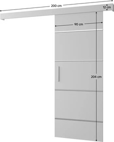 Tolóajtó, fehér/fehér/ezüst, SALDOR 90 4
