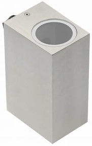 Lámpa Fali lámpa TIAGO négyzet, 2 irányú, GU10, MAX.2x35W, IP54 AC220-240V, 50/60Hz, inox