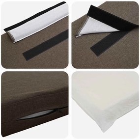 Kárpitozott fejtámla Barna és taupe 100 cm Tömör fenyőfa