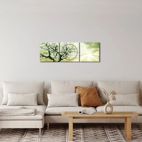 Virágzó fa képe (órával) (90x30 cm)