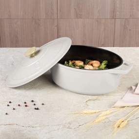 Berlinger Haus Ovális öntöttvas pecsenyesütő 4,65 L matt krém Sahara Collection