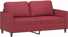 vidaXL 2 személyes bordó színű műbőr kanapé 140 cm
