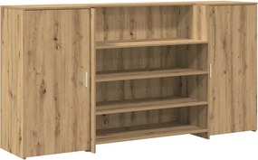 vidaXL recepciós pult kézműves tölgy 200x50x103,5 cm szerelt fa
