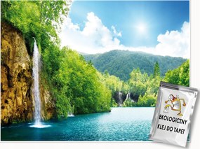 Fotótapéta Vízesés Természet Tó Nappali Hálószoba Fali Tapéta 200x140