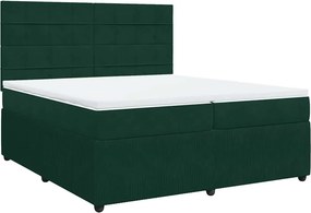 vidaXL sötétzöld bársony rugós ágy matraccal 200x200 cm