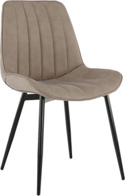 Szék, ekobőr szürkésbarna taupe/fekete, HAZAL