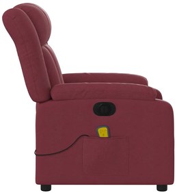 vidaXL bordó szövet elektromos dönthető masszázsfotel