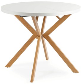 Bővíthető Étkezőasztal Fehér/Tölgy Színben. DORIAN 80-160 cm