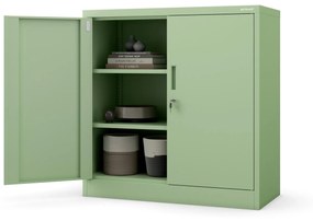 Alacsony fém irattartó szekrény BEATA, 900 x 930 x 400 mm, Fresh Style: pasztellzöld