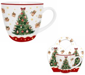 Karácsonyi fenyőfás porcelán bögre 460 ml díszcsomagolásban Christmas Tree 3
