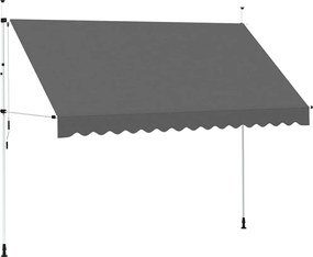 vidaXL kézzel feltekerhető antracit napellenző 350 cm