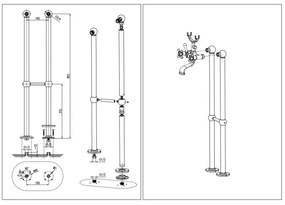RAV Slezák MK150.5/2CMATSM - Kádszett csapteleppel MORAVA RETRO fekete/sárgaréz