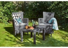 Antracitszürke műrattan kétszemélyes kerti lounge szett Rosario – Keter