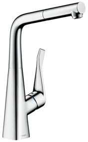 Hansgrohe Metris M71, karos konyhai csaptelep 320, Eco, kihúzható kifolyó, 1jet, sBox, króm, HAN-73828000