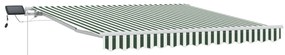 Kézi behúzható napellenző LED-del Zöld és Fehér 300x250 cm