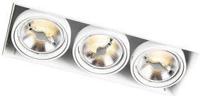 6 darabos süllyesztett spotlámpa szett fehér AR111 keret nélküli 3-lámpás - Oneon