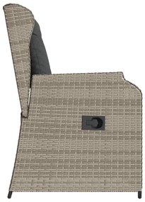 Kerti pad párnával 2 pcs Világosszürke Poli rattan