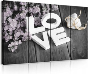Vászonkép 120x80 Szerelem Love szívek virágok finomság romantika lila ajándék