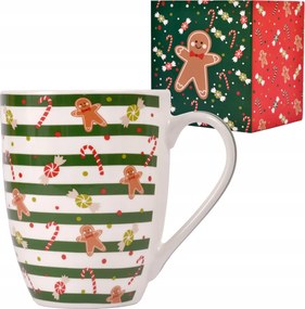 Karácsonyi bögre 340 ml Mézeskalács csíkok