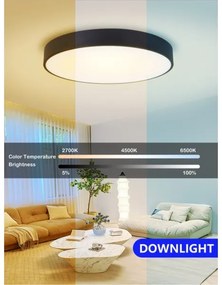 Immax NEO 07202L-LED Dimmelhető mennyezeti lámpa RONDATE 53W/230V fekete Tuya + távirányító