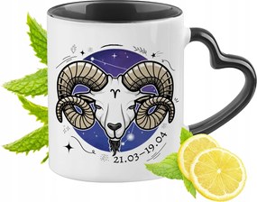 Zodiákus jelek Horoszkóp Bögre Fekete Szív alakú Füllel Ajándék