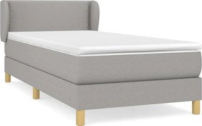 vidaXL világosszürke szövet rugós ágy matraccal 100 x 200 cm