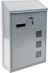 Levéltartó doboz 40 x 25 x 10 cm Ezüst Relaxdays