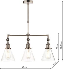 Laura Ashley Isaac 3650343-Q Függőlámpa 3x40W/E27 IP20