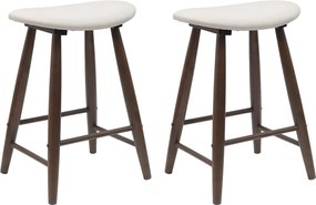 vidaXL Étkező Székek 2 pcs Világos Barna 46 x 37 x 63 cm Tömör Gumi Fa