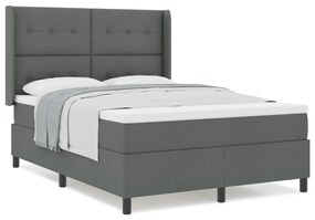 Boxspring Ágy Matrac nélkül Sötétszürke 160x200 cm Szövet