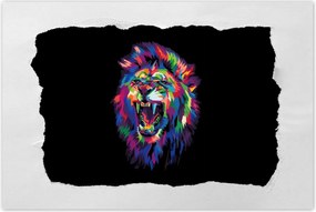 Poszter 60x40 Színes ordító tigris