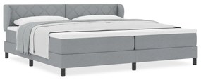 Boxspring Ágy Matrac nélkül Világosszürke 200x200 cm Szövet