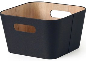 Kitchisimo 2 db tároló kosár szett 27 × 27 × 16cm, fekete, M