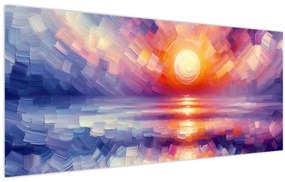 Kép - Színes művészi naplemente (120x50 cm)