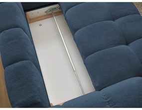 Sötétkék zsenília kinyitható-tárolóhelyes sarokkanapé (jobb oldali-L alakú) Everest – Bobochic Paris