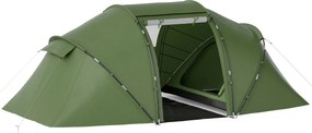 Outsunny Családi Sátor 4-6 Főnek - Összecsukható, Könnyű, Vízálló Hordtáskával, Tengerpartra, Parkba, Túrázáshoz - 430x240x170 cm Zöld | Aosom