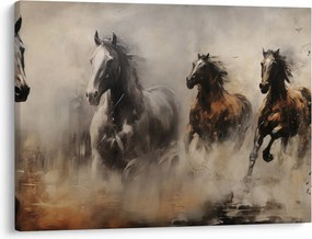 Kép - Olajfestmény lovakról (70x50 cm)